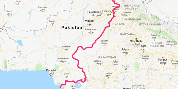 Radcliffe line between India and Pakistan