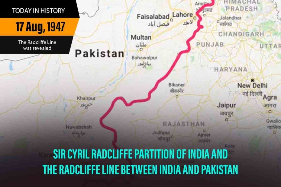 Radcliffe line between India and Pakistan