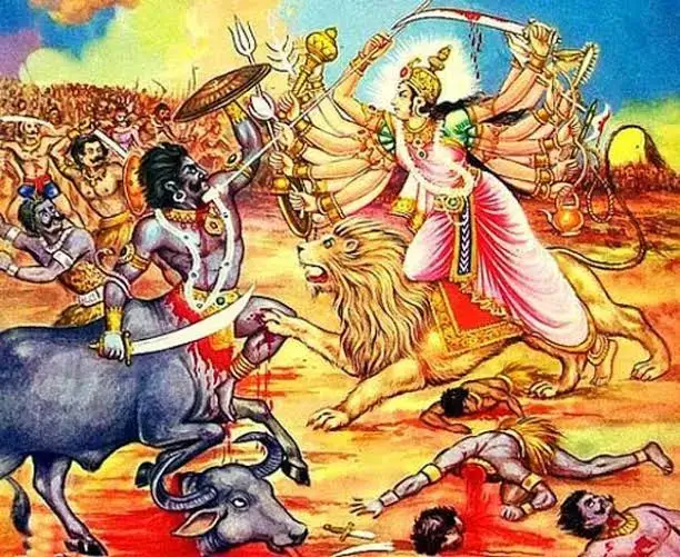 how Durga killed Mahishashura